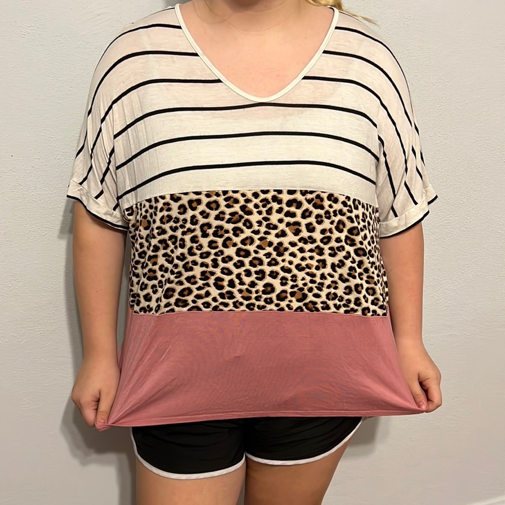 Stripped leopard shirt